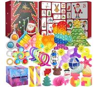 vita dennis Christmas Fidget Advent Calendar 2025 with 36 Pcs Fidget Toys for Kids and Adults, Sensory Stress Reliever Toy for Anxiety ADHD, Squeeze Toy Family Games Holidays Party Gift Box Set (R)