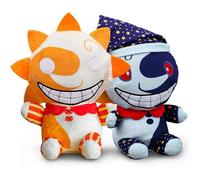 vita dennis Plushies 2pcs Sun and Moon Plush FNAF 9.84in FNAF Security Breach Sundrop and Moondrop Plush Figure Toy Soft Stuffed Clown Cartoon Plushie for Boys Girls Festive and Decorative Gift