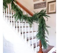 Vita Domi 72" Faux Cedar Garland Realistic, Extra Full Cedar Christmas Garland for Mantle, Norfolk Pine Garland for Stairs, Garlands for Decoration Christmas, Cedar Garland Artificial Realistic