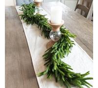 Vita Domi 72" Real Touch Norfolk Pine Garland, 6ft Christmas Garland for Mantle, Faux Cedar Garland Realistic, Garlands for Decoration Christmas, Christmas Greenery Garland, Staircase Garland