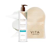 VITA LIBERATA, Fabulous Gradual Tanning Lotion 400ml & Dual Sided Self Tanner Mitt, Super Hydrating Hyaluronic Acid, Designed for Face & Body,