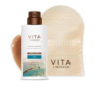 VITA LIBERATA, Tinted Tanning Mousse Dark 200ml & Mitt Bundle, Fast Drying Formula, Tinted for even & streak-free application, Natural and Organic