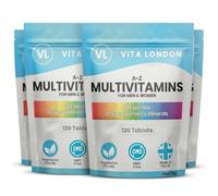 Vita London A-Z Multivitamins for Men & Women - 22 Essential Active Vitamins & Minerals with Iron - High Strength Daily Supplement - 480 Tablets - UK Made, Vegetarian