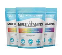 Vita London A-Z Multivitamins for Men & Women - 22 Essential Active Vitamins & Minerals with Iron - High Strength Daily Supplement - 360 Tablets - UK Made, Vegetarian
