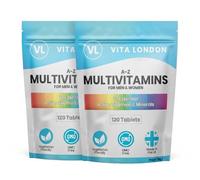 Vita London A-Z Multivitamins for Men & Women - 22 Essential Active Vitamins & Minerals with Iron - High Strength Daily Supplement - 240 Tablets - UK Made, Vegetarian