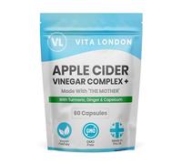 Vita London Apple Cider Vinegar Capsules with the Mother 1500mg, 60 Pack | Vegan high strength ACV complex with turmeric, ginger & capsicum, (not tablets, gummies or liquid), UK made supplement