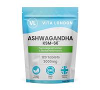 Vita London Ashwagandha KSM-66 Tablets 3000mg, 120 High Strength Tablets