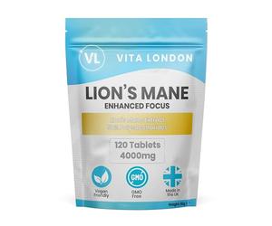 Vita London Lion's Mane Mushroom 4000mg, 120 Tablets