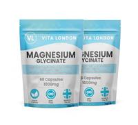 Vita London Magnesium Glycinate 1000mg | 120 Capsules | High Absorption Magnesium Bisglycinate for Sleep & Muscle Support, Made in UK, Vegan Friendly