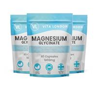 Vita London Magnesium Glycinate 1000mg | 180 Capsules | High Absorption Magnesium Bisglycinate for Sleep & Muscle Support, Made in UK, Vegan Friendly