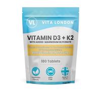 Vita London Vitamin D3 4000IU & K2 MK7 with Magnesium, 180 Tablets