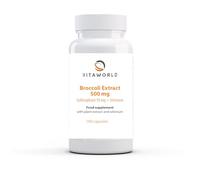 Vita world Broccoli Extract 500 mg l 100 Capsules l derived from Broccoli Sprouts l 50 mg sulforaphane per Capsule l with 55 µg Selenium per Capsule l Vegan and Free of additives l Made in Germany