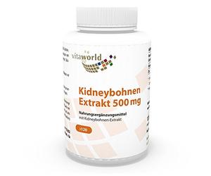 Vita World White Kidney Bean extract 500mg 120 Capsules carbohydrate blocker Made in Germany