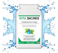 VitaBalance H2go 90 Water Balance Capsules | Hydration Support Electrolyte Blend | Natural, Vegan, Antioxidant | Fluid & Hormonal Maintenance with Magnesium, Vitamin B6 & NO Caffeine