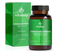 Vitabay Spermidine 6mg - 120 Vegan Capsules from Wheat Germ Extract - 400 mg Fermented Wheat Germ per Capsule - Without Additives - Laboratory Tested in Germany