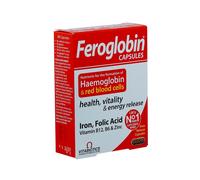 Vitabiotics Feroglobin Original Vitamins B12, B6 & Zinc, Dietary Supplement 30 Capsules