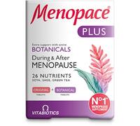 Menopace Plus by Vitabiotics - Extra Menopause & Perimenopause Support With Sage & Soya Isoflavones - UK's No.1 Menopause Supplement Brand