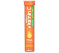 Vitabiotics Effervescent Tablets Ultra Vitamin C - Zinc, Orange Flavour, 20 Tablets (Pack of 1)
