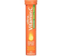 Vitabiotics Vitamin C Effervescent Tablets 1000mg with Zinc, 20 Tablets | Orange-flavoured vitamin C and zinc effervescent tablets providing 1000mg vitamin C in an easy dissolvable format.