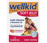 Vitabiotics WellKid Soft Jelly Pastilles – Natural Strawberry Flavour – 30 Pastilles