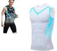 Vitaboost Compression Shirt, 2024 New Version Ionic Shaping Sleeveless Vest for for Men to Build a Perfect Body (UK, Alpha, L, Regular, Regular, White)