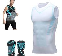 Vitaboost Compression Shirt,2024 New Version Ionic Shaping Sleeveless Vest,Mens Sleeveless Compression Tank Top,Sleeveless Sports Bottoming Shirt for Men to Build a Perfect Body (White, XXL)