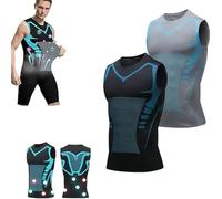 Vitaboost Compression Shirt,2024 New Version Ionic Shaping Sleeveless Vest,Mens Sleeveless Compression Tank Top,Sleeveless Sports Bottoming Shirt for Men to Build a Perfect Body (Black+grey, XXL)