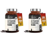 VitaBright Activated Charcoal Tablets for Stomach Wind | 2004mg | 250 Capsules | Activated Charcoal Powder in Easy-Open Veggie Capsules | Debloating Tablets - Reduce Flatulence (Pack of 2)