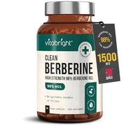 VitaBright Berberine Supplement 500mg Capsules x 90 | 98% Pure Berberine HCL | 500mg - 1000mg - 1500mg take 1 to 3 Capsules Before Meals | Clean High Strength Berbarine