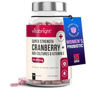 VitaBright Cranberry Bio Cultures Complex | Vitamin C | 150 Capsules | 50:1 extract equivalent to 35,000mg of fresh cranberries with added live cultures - for women, made in the UK