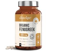 VitaBright Fenugreek Capsules 2250mg | 180 Capsules | 2 Month Supply | High Dose Organic Fenugreek Seed Supplement | Convenient Daily for Women | Made in Britain