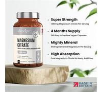 Magnesium Citrate Capsules 1480mg x4 Months Tablets High Strength Magnesium for Sleep/Leg Cramps (444mg Elemental Magnesium Tablets) VitaBright Magnesium Supplements for Women & Men