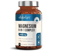 VitaBright Magnesium Glycinate Supplements | 6-in-1 Complex | 120 Capsules | 2500mg blend with 485mg elemental magnesium plus zinc, vitamin B6 & vitamin D - high strength ZMA support for men & women