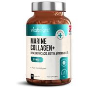 Marine Collagen Supplements for Women 2450mg Complex | 120 Hydrolyzed Marine Collagen Capsules with Hyaluronic Acid | Skin Supplements for Women | High Strength Collegen Peptides Tablets | Vitabright