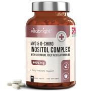 VitaBright Myo-Inositol D-Chiro-Inositol Tablets | 4000mg A Day | 120 Chewable Tablets | Contribute to Hormone Balance for Women | D Chiro & Myoinositol (Vitamin B8) with Chromium, B6 & Folic Acid