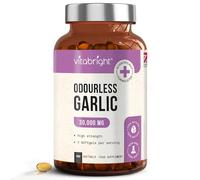 VitaBright Odourless Garlic Capsules High Strength | 30,000mg | 180 Capsules | 2 A Day | Garlic Tablets for Adults | Odourless Extract Supplement | High Allicin Pearls for Women & Men
