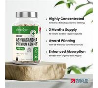 Vitabright Organic KSM-66 Ashwagandha 550mg with Black Pepper
