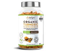 Turmeric and Black Pepper Capsules | 1440mg Dose | 120 Tablets | 2 Month Supply | 2 A Day | Herbal Supplements | High Strength Curcumin | VitaBright Organic Tumeric Supplement