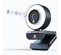 VITADE 960A 1080P FHD Webcam with Ring Light, Streaming Webcam for PC with Dual Microphone, Fast AutoFocus, H.264 Sharp Image, Plug and Play, USB Web Camera for Zoom Meeting Skype Teams Twitch