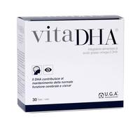 VitaDHA Liquid Omega 3 DHA in Triglyceride Form (30 Vials) - 1450 mg of DHA per Vial - Omega 3 Supplement for Retina and Brain Health - Suitable During Pregnancy and Lactation - Lemon Flavor