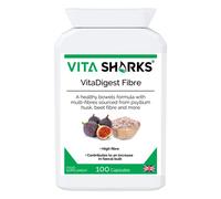 VitaDigest Fibre - Vegan Dietary High Fibre Capsules for Healthy Clear Bowels & Increased Faecal Bulk with Psyllium Husk Fiber, Flaxseed & Beetroot - Kosher
