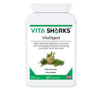 VitaDigest Vegan 90 Capsules: Natural Digestive Support with Enzymes, Curcumin & Turmeric for Gut Health, Immunity & Bloat Relief