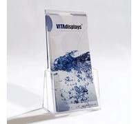 VITAdisplays 5 x DIN Long (DL) Table Brochure Stand as Flyer Stand, Brochure Holder, Transparent Brochure Stand