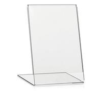 VITAdisplays DIN A6 Advertising Stands, L-Stand, L Stand in Portrait Format, Table Stand Made of Original Plexiglas, Pack of 5