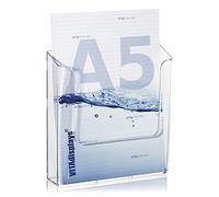VITAdisplays Pack of 10 DIN A5 Wall Brochure Holder, Transparent Flyer Holder for Wall Mounting, Wall Brochure Holder for DIN A5 Flyer, Brochure Holder as Wall Holder for Brochures and Catalogues