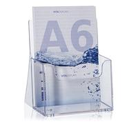 VITAdisplays Pack of 10 DIN A6 Table Brochure Stands for Flyers and Brochures as a Practical Postcard Stand in Portrait Format Transparent Flyer Stand as Brochure Holder for Your Printed Advertising