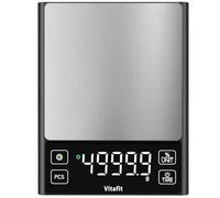 Vitafit 11lb Food Scales, High Accuracy 0.0001lb by Our Professional Factory Since 2001, Kitchen Scales with% Percentage Function Function for Cooking,Baking&Coffee, Stainless Steel, Big LED, Black