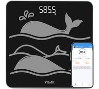 Vitafit Amazing 47st/300kg Smart Bathroom Scales for Body Weight in 0.1lb, High Accuracy Assured by Scale Professional Factory SINCE 2001, Large Platform with 8mm Non-Slip Tempered Glass, LED, Black