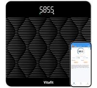 Vitafit Amazing 47st/300kg Smart Bathroom Scales for Body Weight in 0.1lb, High Accuracy Assured by Scale Professional Factory SINCE 2001, Large Platform with 8mm Non-Slip Tempered Glass, LED, Black