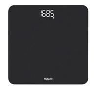 Vitafit Bathroom Scales for Body Weight, High Precision Assured by Weighing Scales Professional Factory SINCE 2001, LED Display and Step-On, 28st, Spray Silver Black